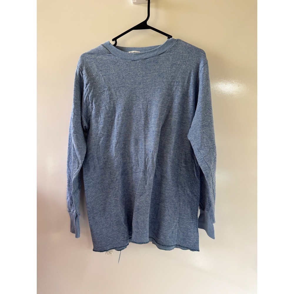Vintage Duofold Two Layer Fabric Thermal Shirt Blue Heather Wool Blend Mens M